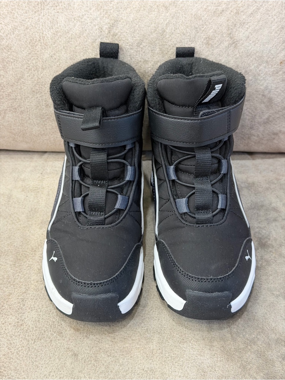 PUMA Evolve Kids Winter Boots Black Gray Size 2Y 392645-01